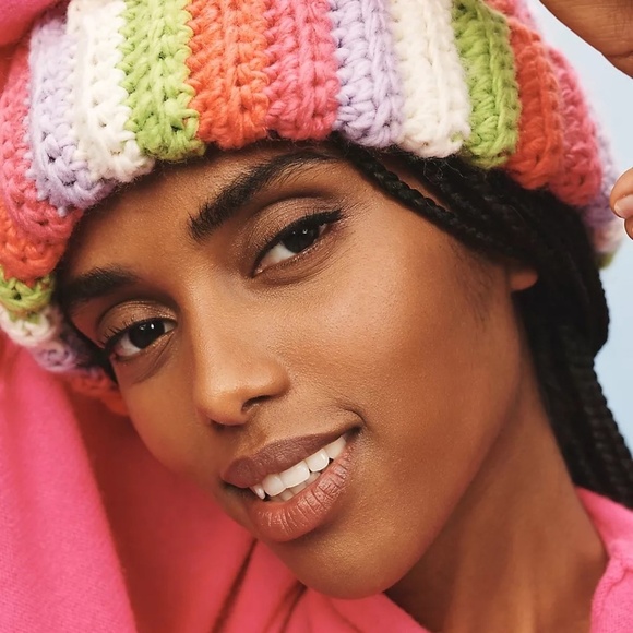 NWT Anthropologie Chunky Striped Beanie main image 4